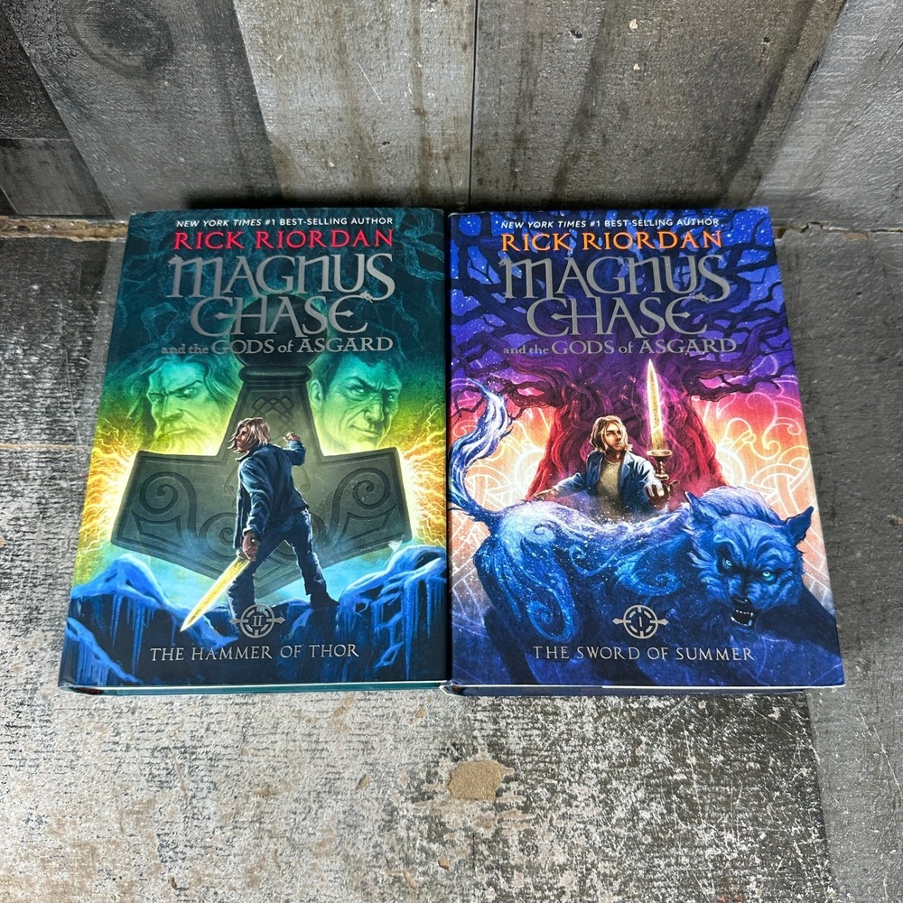 Magnus Chase and the Gods of Asgard Rick Riordan Books 1 2 HC 1st Edition‎